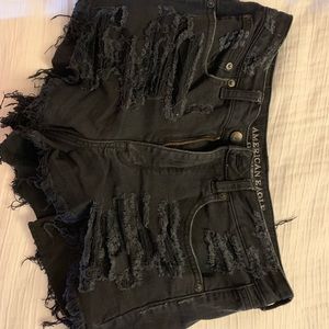 Black Denim Hi-Rise Vintage Festival Shorts